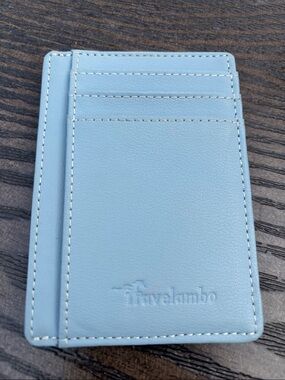 Travelambo Light Blue Slim Card Holder Wallet RFID blocking